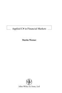 Cover image: Applied C# in Financial Markets 1st edition 9780470870617