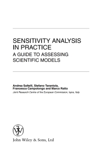 صورة الغلاف: Sensitivity Analysis in Practice 1st edition 9780470870938