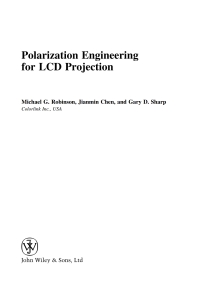 Imagen de portada: Polarization Engineering for LCD Projection 1st edition 9780470871058