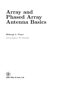 Cover image: Array and Phased Array Antenna Basics 1st edition 9780470871171