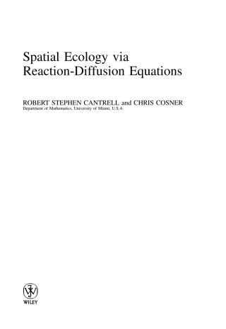 表紙画像: Spatial Ecology via Reaction-Diffusion Equations 1st edition 9780471493013