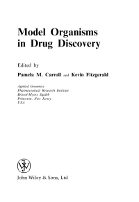 Cover image: Model Organisms in Drug Discovery 1st edition 9780470848937