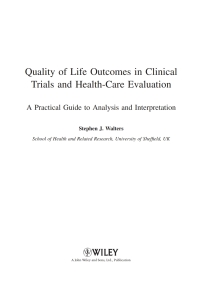 Cover image: Quality of Life Outcomes in Clinical Trials and Health-Care Evaluation 1st edition 9780470753828