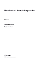 Imagen de portada: Handbook of Sample Preparation 1st edition 9780470099346