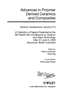 Cover image: Advances in Polymer Derived Ceramics and Composites 1st edition 9780470878002