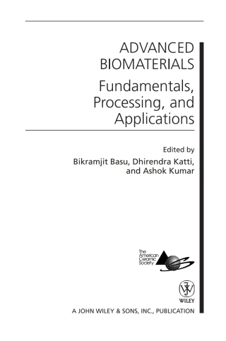 Cover image: Advanced Biomaterials 1st edition 9780470193402