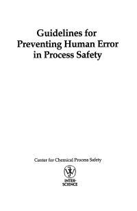 Cover image: Guidelines for Preventing Human Error in Process Safety 1st edition 9780816904617