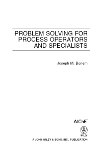 Imagen de portada: Problem Solving for Process Operators and Specialists 1st edition 9780470627747