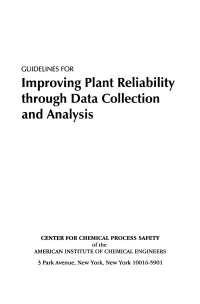 Cover image: Guidelines for Improving Plant Reliability Through Data Collection and Analysis 1st edition 9780816907519