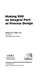 صورة الغلاف: Making EHS an Integral Part of Process Design 1st edition 9780816908486