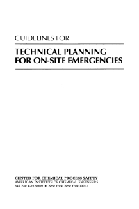 Cover image: Guidelines for Technical Planning for On-Site Emergencies 1st edition 9780816906536