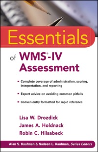 Imagen de portada: Essentials of WMS-IV Assessment 1st edition 9780470621967