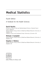 Imagen de portada: Medical Statistics: A Textbook for the Health Sciences 1st edition 9780470025192