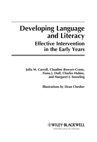 صورة الغلاف: Developing Language and Literacy 1st edition 9780470711866