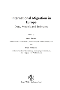 Cover image: International Migration in Europe: Data, Models and Estimates 1st edition 9780470032336