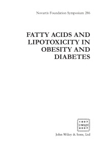 Cover image: Fatty Acid and Lipotoxicity in Obesity and Diabetes: Novartis Foundation Symposium 1st edition 9780470057643