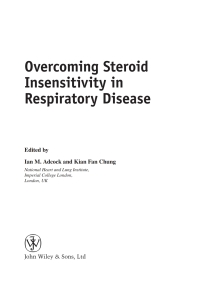 Cover image: Overcoming Steroid Insensitivity in Respiratory Disease 1st edition 9780470058084