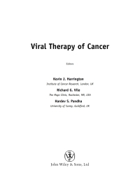 Imagen de portada: Viral Therapy of Cancer 1st edition 9780470019221