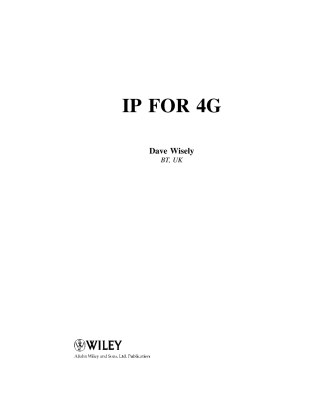 Imagen de portada: IP for 4G 1st edition 9780470510162