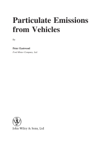 Cover image: Particulate Emissions from Vehicles 1st edition 9780470724552