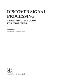 Cover image: Discover Signal Processing 1st edition 9780470519707
