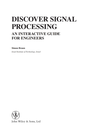 Cover image: Discover Signal Processing 1st edition 9780470519707