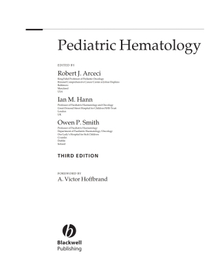 Imagen de portada: Pediatric Hematology 3rd edition 9781405134002