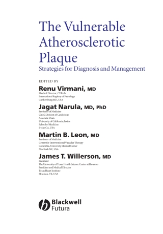 表紙画像: The Vulnerable Atherosclerotic Plaque 1st edition 9781405158596