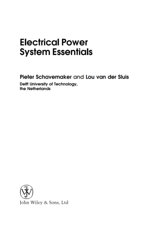 Cover image: Electrical Power System Essentials 1st edition 9781118803479