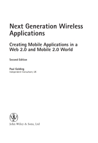 Imagen de portada: Next Generation Wireless Applications 2nd edition 9780470725061