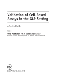 Cover image: Validation of Cell-Based Assays in the GLP Setting 1st edition 9780470028766