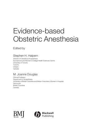 Immagine di copertina: Evidence-Based Obstetric Anesthesia 1st edition 9780727917348