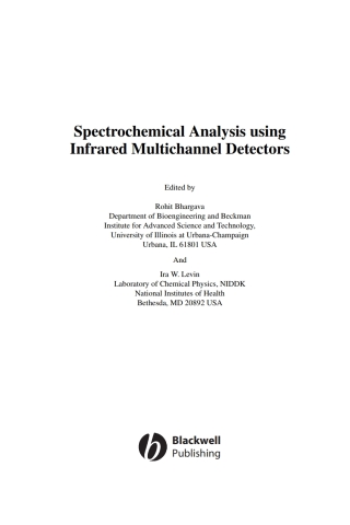 表紙画像: Spectrochemical Analysis Using Infrared Multichannel Detectors 1st edition 9781405125048