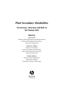 Cover image: Plant Secondary Metabolites 1st edition 9781405125093