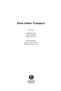 Imagen de portada: Plant Solute Transport 1st edition 9781405139953