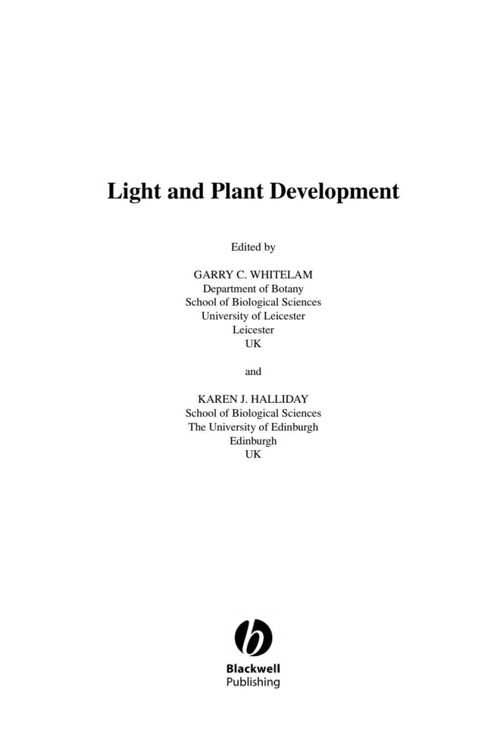 Annual Plant Reviews, Light and Plant Development 1st Edition