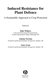 Cover image: Induced Resistance for Plant Defence: A Sustainable Approach to Crop Protection 1st edition 9781405134477