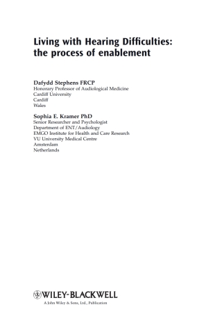 Cover image: Living with Hearing Difficulties: The process of enablement 1st edition 9780470019856