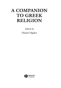 Cover image: A Companion to Greek Religion 1st edition 9781444334173