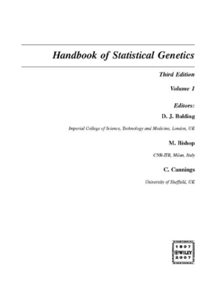 Cover image: Handbook of Statistical Genetics 3rd edition 9780470058305