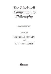 Imagen de portada: The Blackwell Companion to Philosophy 2nd edition 9780631219071