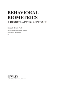 Cover image: Behavioral Biometrics 1st edition 9780470518830