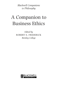 Omslagafbeelding: A Companion to Business Ethics 1st edition 9780631201304