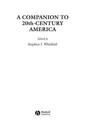 Cover image: A Companion to 20th-Century America 1st edition 9780631211006
