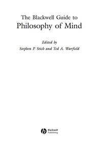 表紙画像: The Blackwell Guide to Philosophy of Mind 1st edition 9780631217756