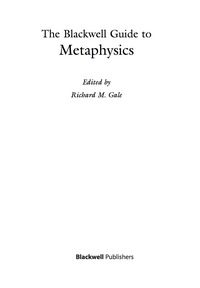 Imagen de portada: The Blackwell Guide to Metaphysics 1st edition 9780631221210