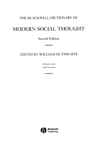 Cover image: The Blackwell Dictionary of Modern Social Thought 2nd edition 9780631221647