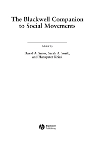 صورة الغلاف: The Blackwell Companion to Social Movements 1st edition 9781405175616