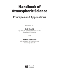 صورة الغلاف: Handbook of Atmospheric Science: Principles and Applications 1st edition 9780632052868