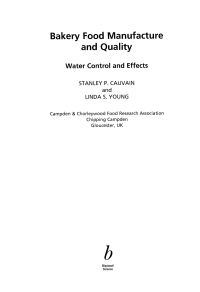 Cover image: Bakery Food Manufacture and Quality: Water Controland Effects 1st edition 9780632053278